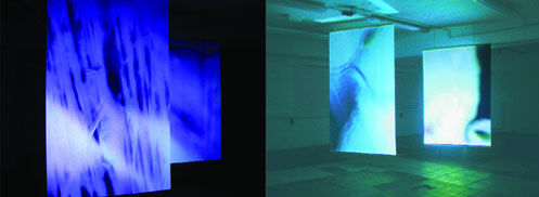 Video Installation infra_blue, Judith Nothnagel - PAN-Kunstforum.de, Emmerich